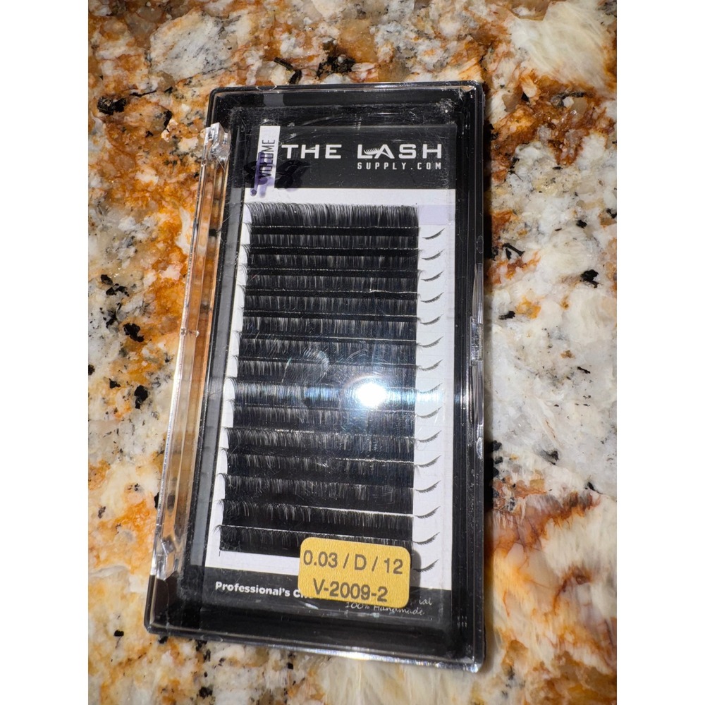 The Lash Supply Volume Eyelash Extensions 0.03 D 12mm Black V-2009-2 Tray